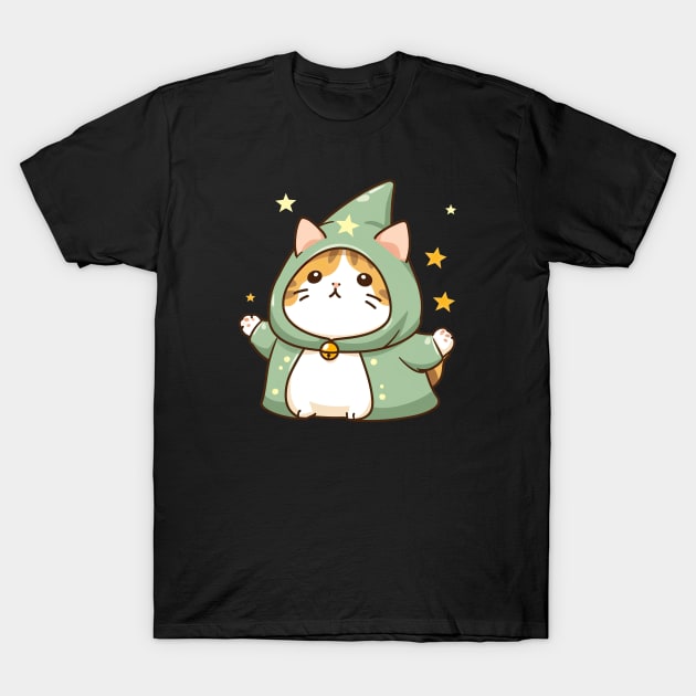 Cat Magician Kawaii Kitten Feline Magic T-Shirt by Kawaii Cuties